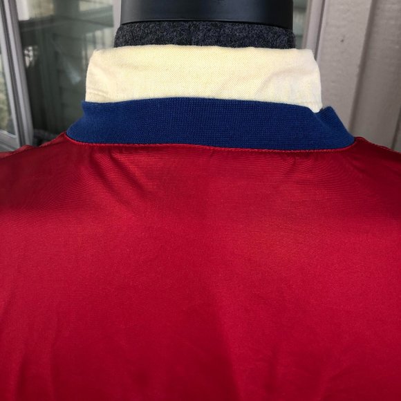 POLO Golf Ralph Lauren Vintage Red V Neck Golf Pull Over Windshirt - Sz LARGE - Picture 5 of 14